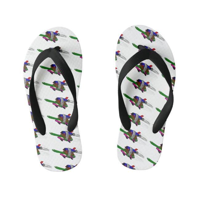 Flying tortoise kid's flip flops (Footbed)