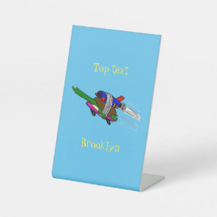 Flying tortoise pedestal sign