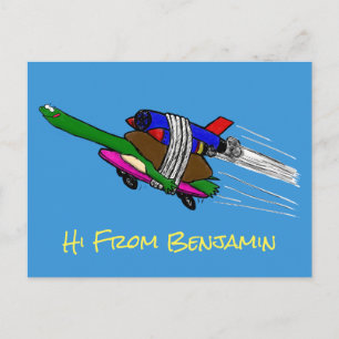 Flying tortoise postcard