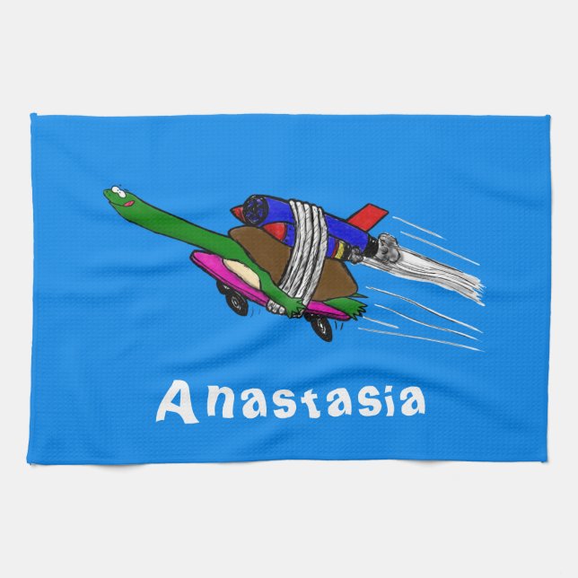 Flying tortoise tea towel (Horizontal)