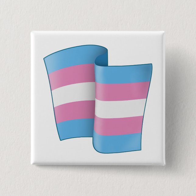 Flying Trans Pride Square Button (Front)