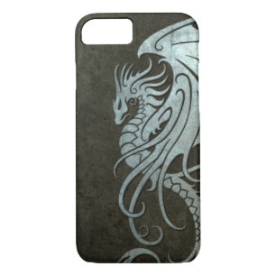 Flying Tribal Dragon – Industrial Steel Effect iPhone 8/7 Case