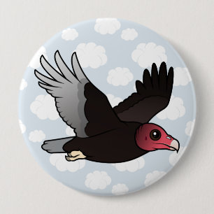 Flying Turkey Vulture 10 Cm Round Badge