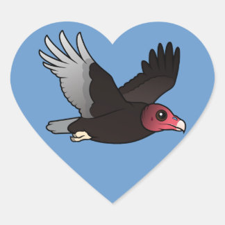 Flying Turkey Vulture Heart Sticker