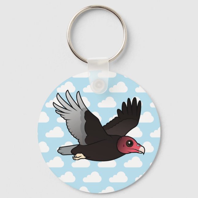 Flying Turkey Vulture Key Ring (Front)