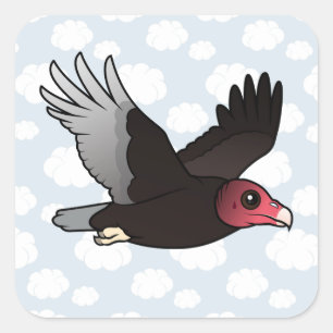 Flying Turkey Vulture Square Sticker
