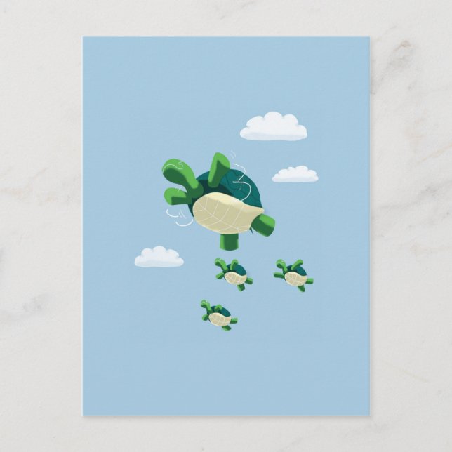 Flying turtle postcard (Front)