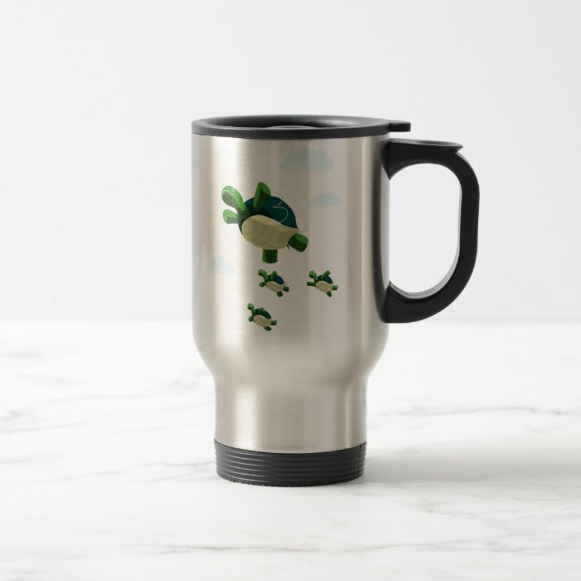 Flying turtle travel mug (Right)