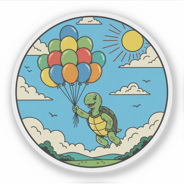 Flying Turtle with Balloons - Dream Big Adventure (Front)