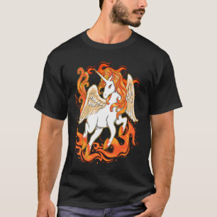 Flying Unicorn Horse Fire costume Colourful T-Shirt