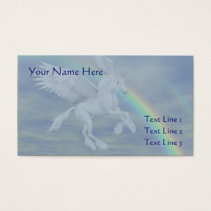 Flying Unicorn Horse Rainbow Business Card