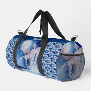 Flying Unicorn Horse Waterfall Personalised Duffle Bag