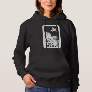 Flying Unicorn I Want To Believe Uap Outfit Alien Hoodie