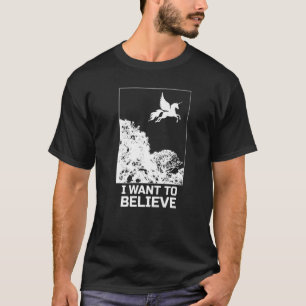 Flying Unicorn I Want To Believe Uap Outfit Alien T-Shirt