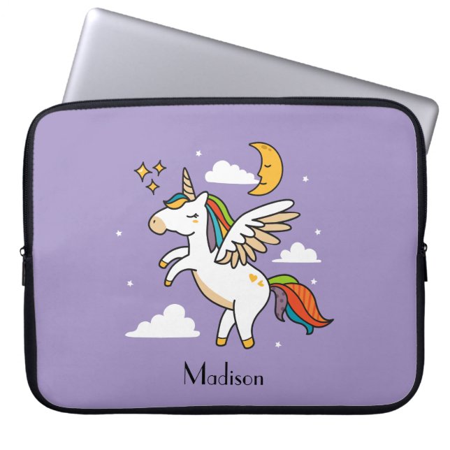 Flying Unicorn Laptop Sleeve (Front)
