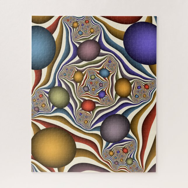 Flying Up, Colorful Modern Abstract Fractal Art Jigsaw Puzzle (Vertical)