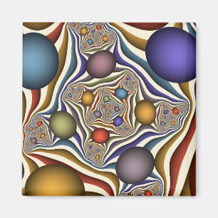 Flying Up Colorful Modern Abstract Fractal Art Magnet