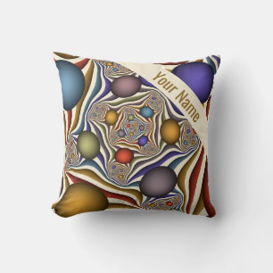 Flying Up, Colourful, Modern, Abstract Art Name Cushion