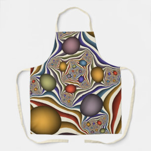 Flying Up Colourful Modern Abstract Fractal Art Apron