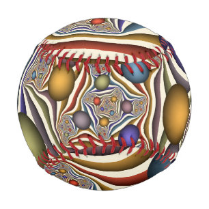 Flying Up Colourful Modern Abstract Fractal Art Baseball