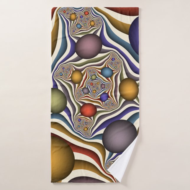 Flying Up, Colourful, Modern, Abstract Fractal Art Bath Towel (Bath Towel)
