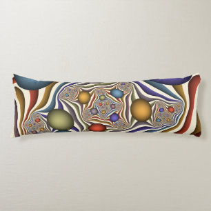 Flying Up, Colourful Modern Abstract Fractal Art Body Cushion