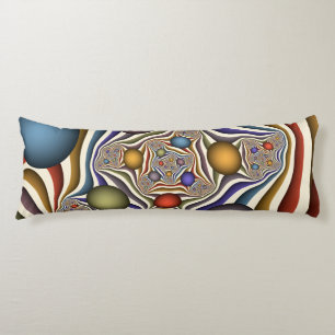 Flying Up, Colourful Modern Abstract Fractal Art Body Cushion