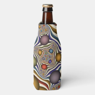 Flying Up Colourful Modern Abstract Fractal Art Bottle Cooler
