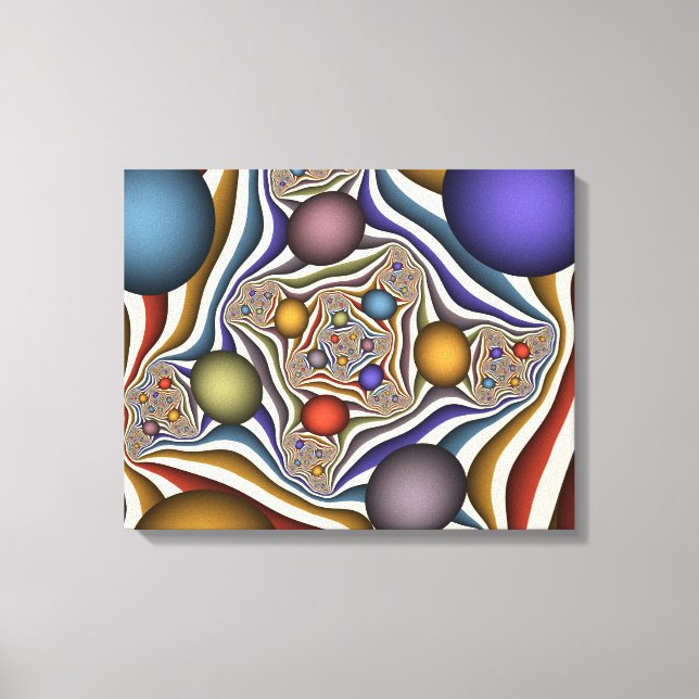 Flying Up, Colourful, Modern, Abstract Fractal Art Canvas Print (Front)