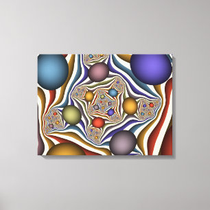 Flying Up Colourful Modern Abstract Fractal Art Canvas Print