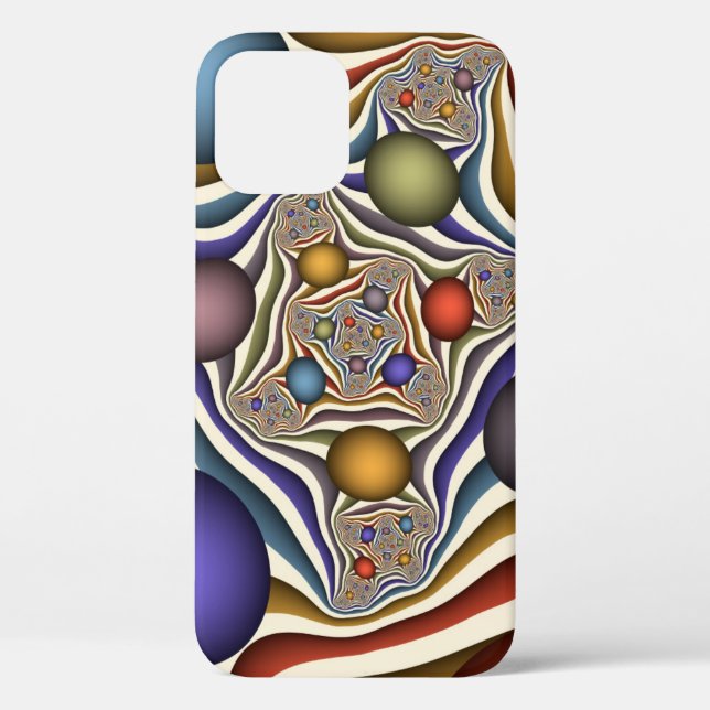 Flying Up Colourful Modern Abstract Fractal Art Case-Mate iPhone Case (Back)
