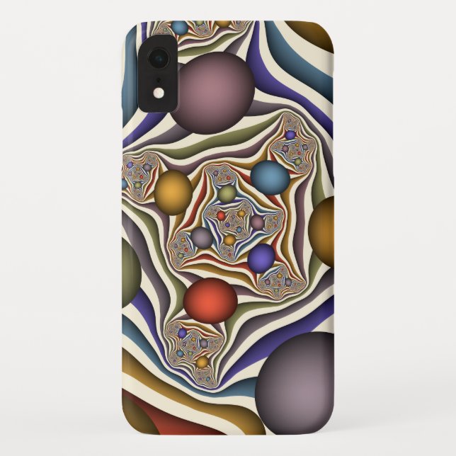 Flying Up, Colourful, Modern, Abstract Fractal Art Case-Mate iPhone Case (Back)