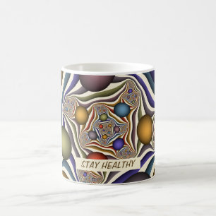 Flying Up Colourful Modern Abstract Fractal Art Coffee Mug
