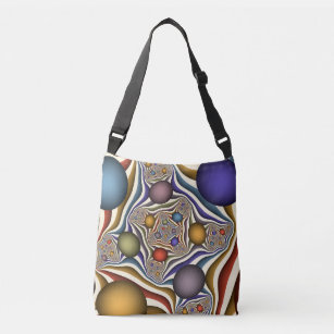 Flying Up Colourful Modern Abstract Fractal Art Crossbody Bag