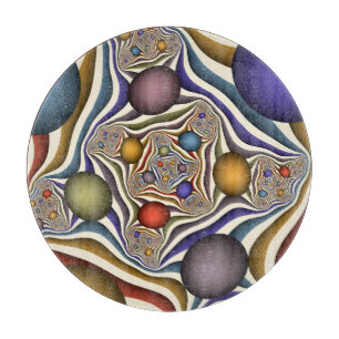 Flying Up Colourful Modern Abstract Fractal Art Cutting Board