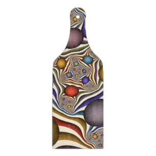 Flying Up, Colourful, Modern, Abstract Fractal Art Cutting Board