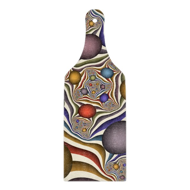 Flying Up, Colourful, Modern, Abstract Fractal Art Cutting Board (Front)