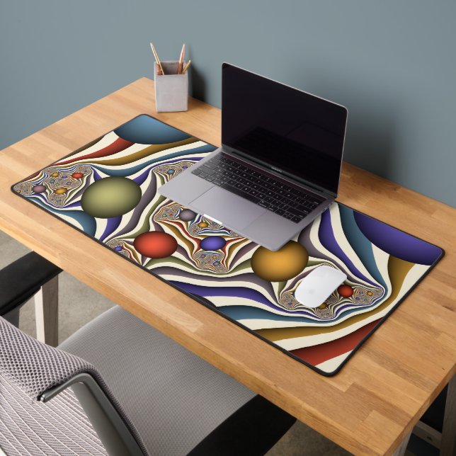 Flying Up, Colourful Modern Abstract Fractal Art Desk Mat (Office 2)