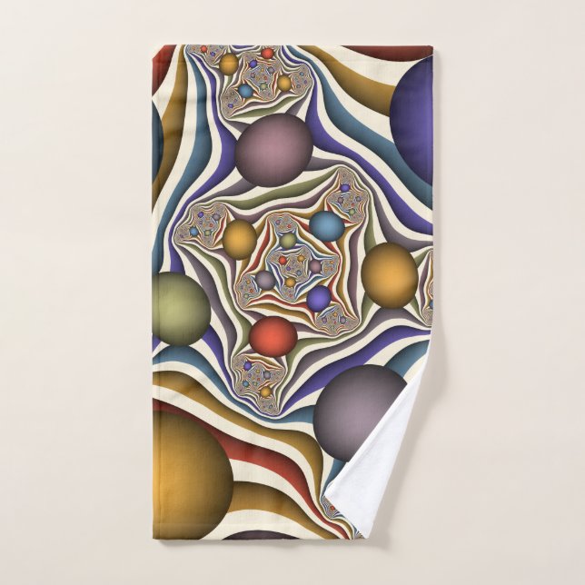 Flying Up, Colourful, Modern, Abstract Fractal Art Hand Towel (Hand Towel)