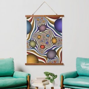 Flying Up, Colourful Modern Abstract Fractal Art Hanging Tapestry