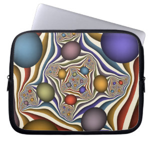 Flying Up, Colourful, Modern, Abstract Fractal Art Laptop Sleeve