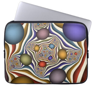Flying Up, Colourful, Modern, Abstract Fractal Art Laptop Sleeve