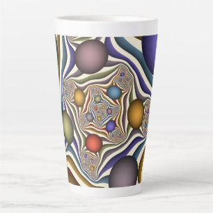 Flying Up Colourful Modern Abstract Fractal Art Latte Mug