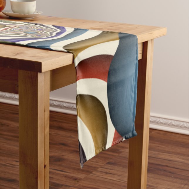 Flying Up Colourful Modern Abstract Fractal Art Medium Table Runner (In Situ)