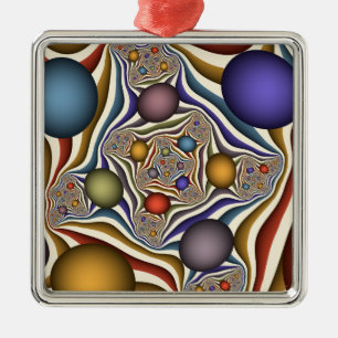 Flying Up Colourful Modern Abstract Fractal Art Metal Tree Decoration