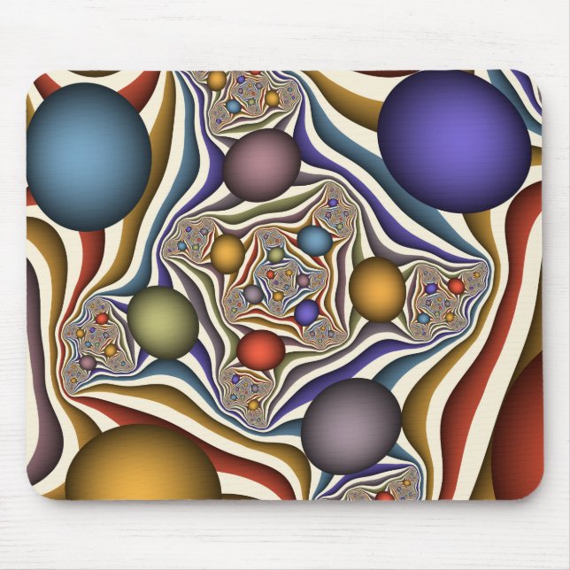 Flying Up, Colourful, Modern, Abstract Fractal Art Mouse Mat (Front)