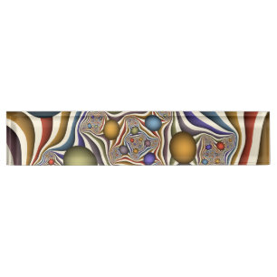 Flying Up, Colourful Modern Abstract Fractal Art Nameplate