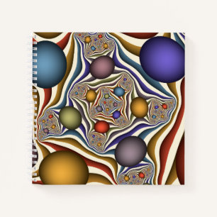 Flying Up Colourful Modern Abstract Fractal Art Notebook