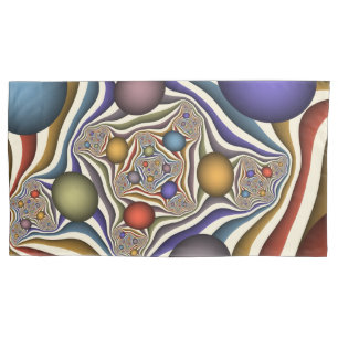 Flying Up, Colourful Modern Abstract Fractal Art Pillowcase