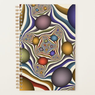 Flying Up Colourful Modern Abstract Fractal Art Planner